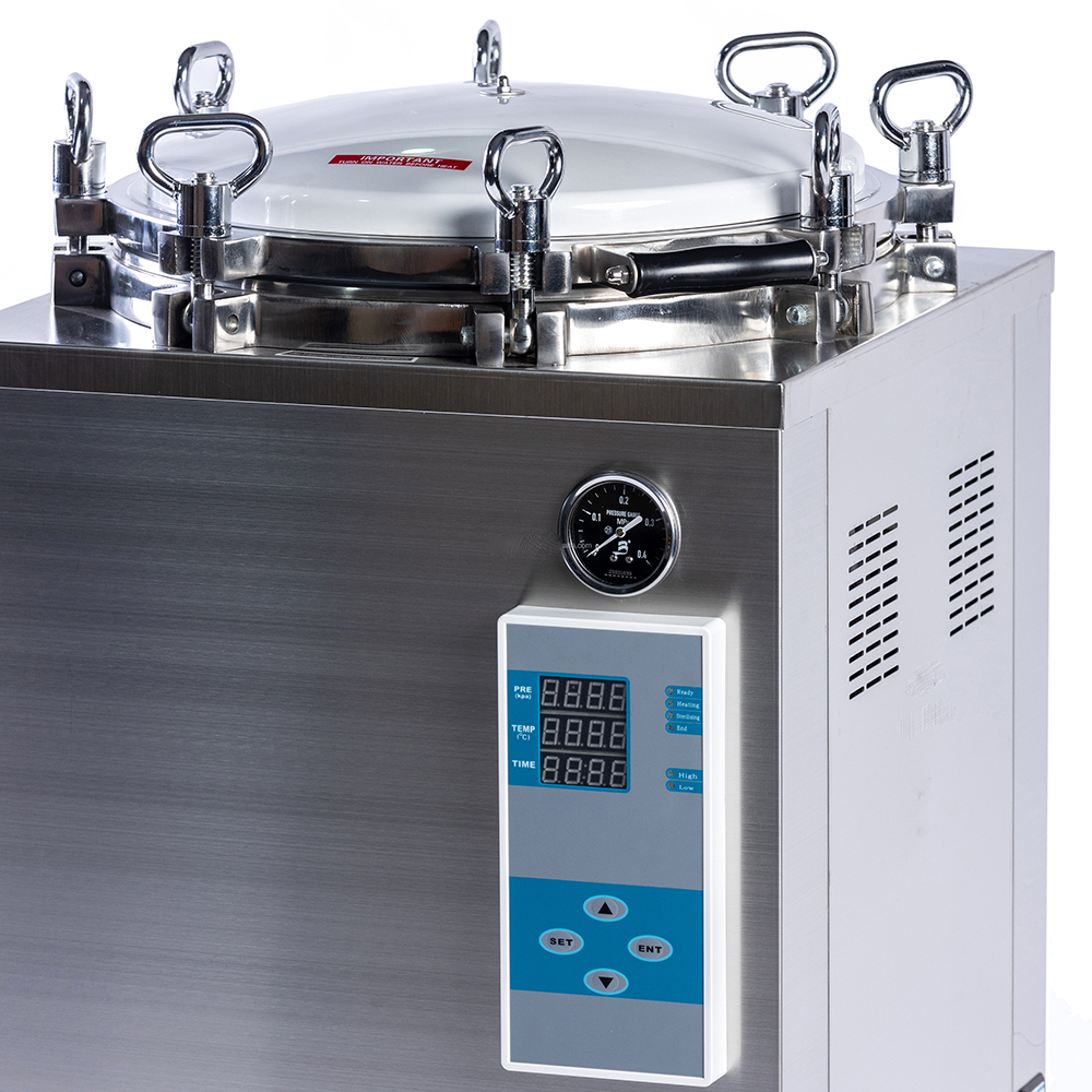 35L-150L Tabletop Portable Automatic Large Vertical High Pressure Steam Autoclave Sterilizer 105℃-134℃